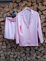 Saténové dámske pyžamo (rôzne farby) (košeľa + krátke nohavice)