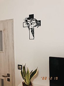 Dekorácie - Ježiš - kríž - kovový obraz - 15220258_