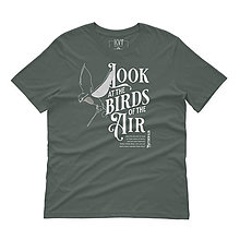 Topy, tričká, tielka - Kresťanské tričko BIRDS OF THE AIR (Tmavá bridlica) - 15220759_