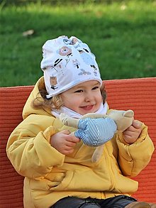Detské čiapky - Snehuliak so zvieratkami čiapka, nákrčník alebo set - 15221800_