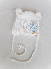 Detské čiapky - Detská zimná čiapočka s VLOČKOU (0-6 mesiacov) - 15221298_