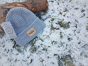 Detské čiapky - Zimná čiapka KLASIK s nášivkou - 15221316_