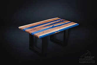 Nábytok - Epoxidový stôl - Blue Lagoon - 15220984_