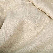 Textil - (8) extra jemný 100 % ľan piesková, šírka 140 cm - 15222193_