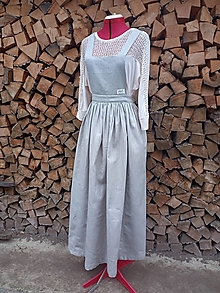 Sukne - Ľanová sukňa s trakmi (rôzne farby) - 15222472_