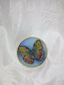 Obrazy - Hodvábny obrázok - "Premena - motýľ I" - 15222069_