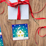 Úložné priestory & Organizácia - Vianočné samolepiace štítky domček - 15222860_