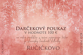 Darčekové poukážky - Darčekový poukaz Ručičkovo (Darčekový poukaz 100 €) - 15223652_