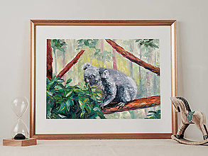 Obrazy - Koala originálna olejomaľba - 15223600_