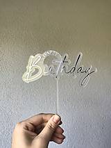 Dekorácie - Happy Birthday zápich na tortu - 15223616_