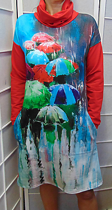 Šaty - Šaty s kapsami - barevné deštníky S - XXXL - 15223729_
