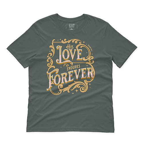 Kresťanské tričko HIS LOVE (Tmavá bridlica)
