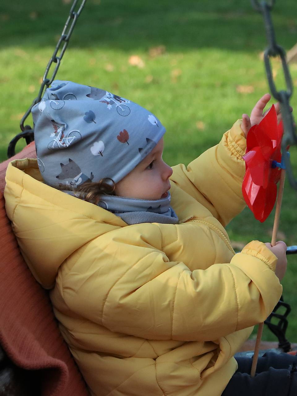 Vlk na bicykli čiapka, nákrčník alebo set