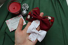 Detské doplnky - Veľké vyšívané mašličky Šípka ♡ (5x7,5cm) - 15224928_