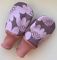 Rukavice - Softshellové rukavice-růžové květy - 15225210_