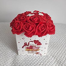 Dekorácie - Červený kvetinový box - 15225315_