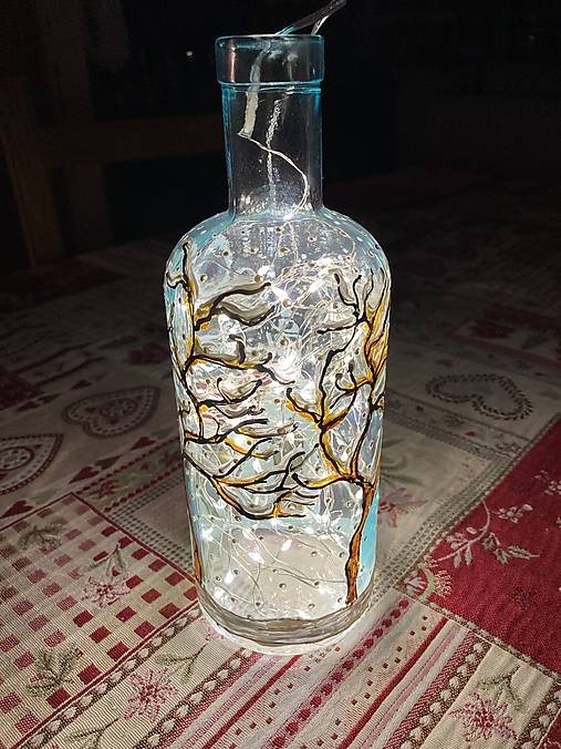 Na skle maľované - Vianočná dedinka