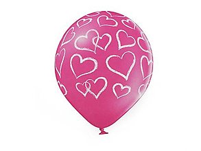 Polotovary - Nafukovacie balóniky srdce 6 ks (ružová - červená) - 15226352_