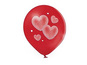 Polotovary - Nafukovacie balóniky srdce 6 ks (červená) - 15226354_