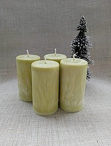 Sviečky - Adventné sviečky olivovo zelené - 15226817_
