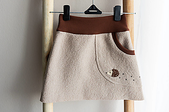 Detské oblečenie - Teplá zimná dievčenská sukňa zo 100% ovčej vlny - 15227579_