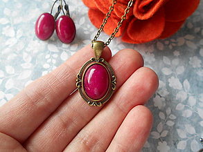 Sady šperkov - Sada s ružovým jadeitom - 15228340_