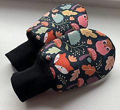 Detské doplnky - Softshellové rukavice-jesenný les - 15228238_