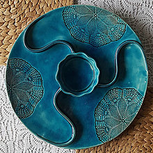 Nádoby - Iris Blue keramický tanier - 15227957_