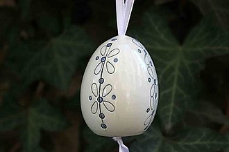 Dekorácie - Ručně vyráběná porcelánová kraslice  (čtyřlístek) - 15228461_