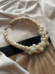 Náhrdelníky - Režný náhrdelník s perlami - 15230591_