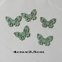 Polotovary - Motýlik zelený - výrez z preglejky /4x2,5cm/ - 15228870_