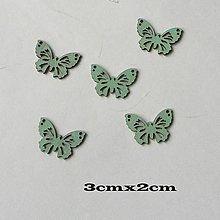 Polotovary - Motýlik zelený - výrez z preglejky /3x2cm/ - 15228871_