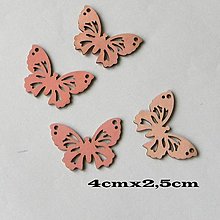 Polotovary - Motýlik ružový - výrez z preglejky /4x2,5cm/ - 15228872_