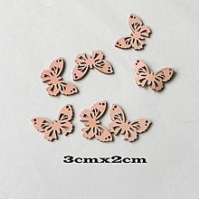 Polotovary - Motýlik ružový - výrez z preglejky /3x2cm/ - 15228874_