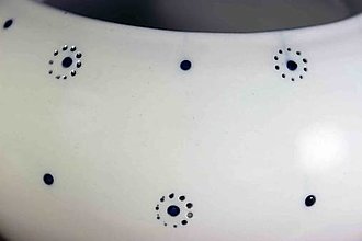 Nádoby - Ručně vyráběná porcelánová zásobnice s uchy na potraviny (tečky kobalt, bez víka) - 15229101_