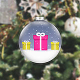 Dekorácie - Papierová laminovaná vianočná guľa sneží - vianočné darčeky - 15229780_