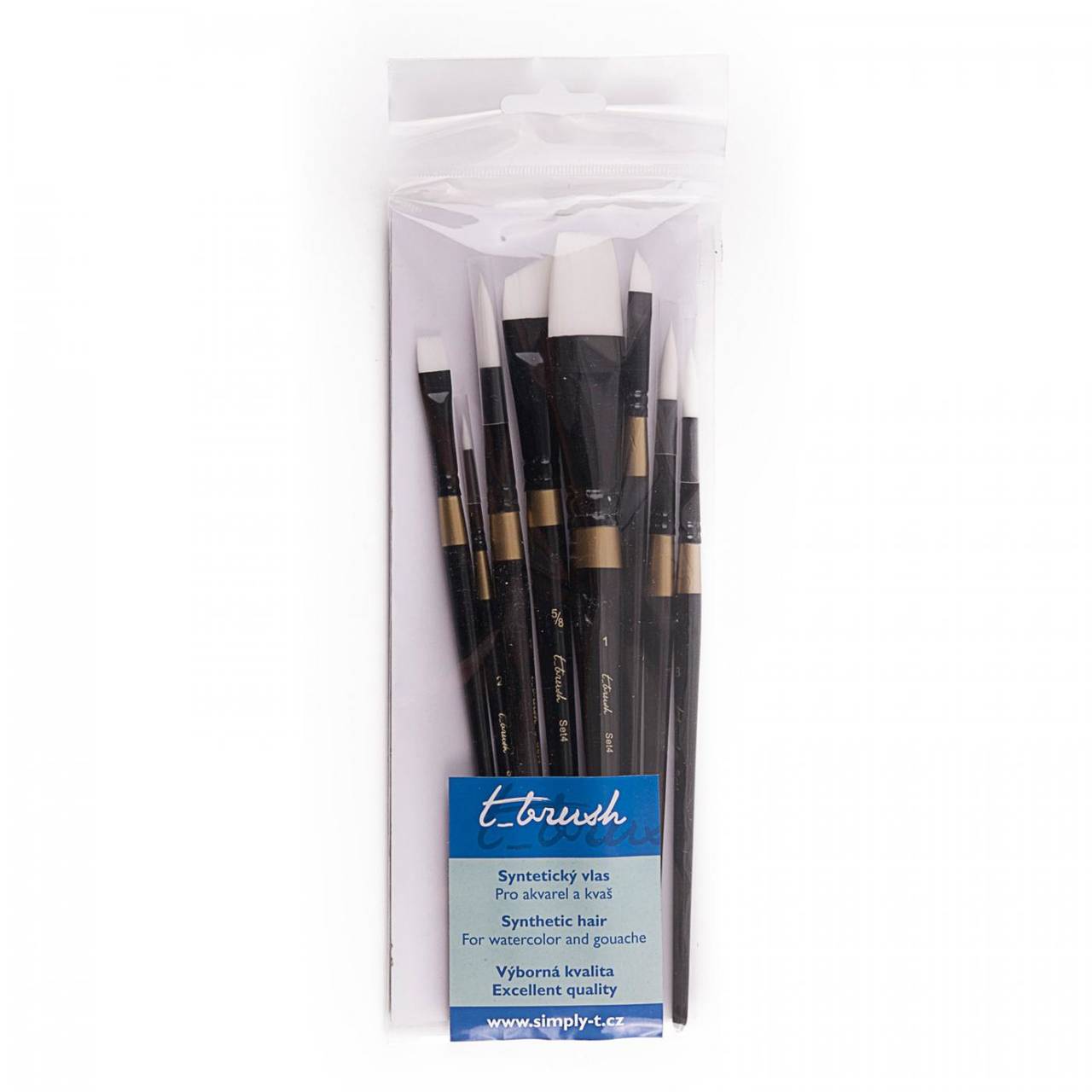 Sada štetcov, t-brush, syntetický vlas, 8 ks