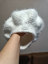 Čiapky, čelenky, klobúky - Biely elegantný baret - 15231483_