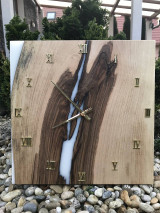 Hodiny - Nastenne epoxidove drevene hodiny 13 - 15231133_