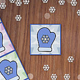Úložné priestory & Organizácia - Vianočné/zimné nálepky - rukavica - 15231521_