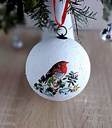 Dekorácie - vianočná guľa vtáčik - 15232411_