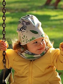 Detské čiapky - Safari čiapka, nákrčník alebo set (Čiapka vnútorná strana béžový fleece) - 15233962_