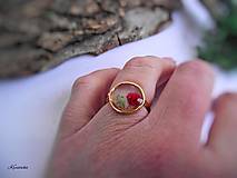 Prstene - Červený malý kvietok.... - 15233859_