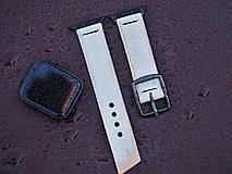 Náramky - Biely II kožený remienok pre apple hodinky série 7 6 5 4 3 2 1 SE - 15233789_