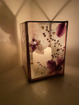 Svietidlá - Svietnik so sušenými orchideami - 15233550_