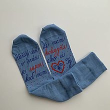 Ponožky, pančuchy, obuv - Maľované ponožky pre super KOLEGYŇU (svetlomodré) - 15234385_