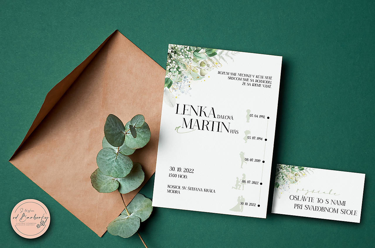 Svadobné oznámenie B#54 (LEPIACA ETIKETA NA VÍNO ALEBO INÝ ALKOHOL (vodeodolná))