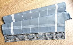 Úžitkový textil - Utierka s háčkovanou krajkou, tmavosivá - 15235263_