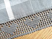 Úžitkový textil - Utierka s háčkovanou krajkou, tmavosivá - 15235271_