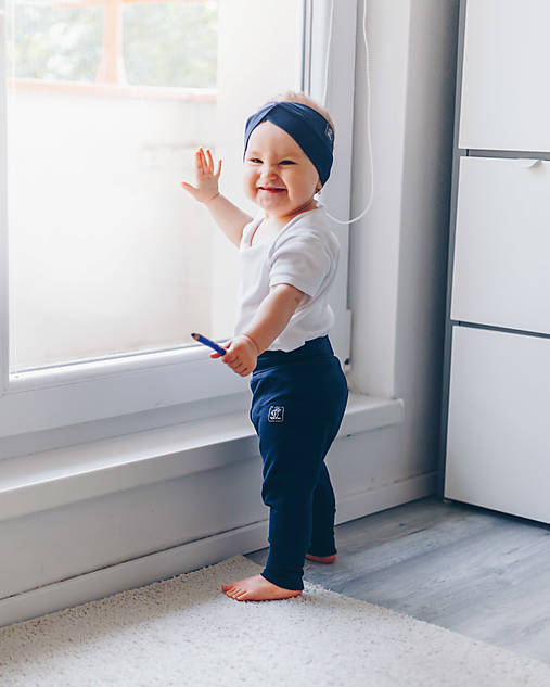 Nohavice - Detské rastúce tepláčiky - Tmavomodré - 15236003_